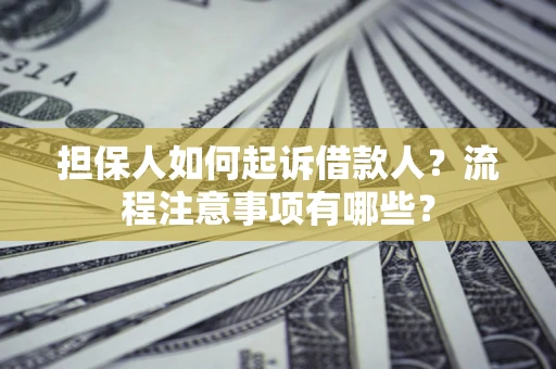 济南担保人如何起诉借款人？流程注意事项有哪些？